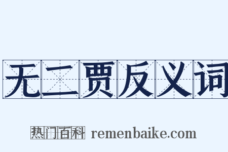 无二贾反义词是什么意思的图片